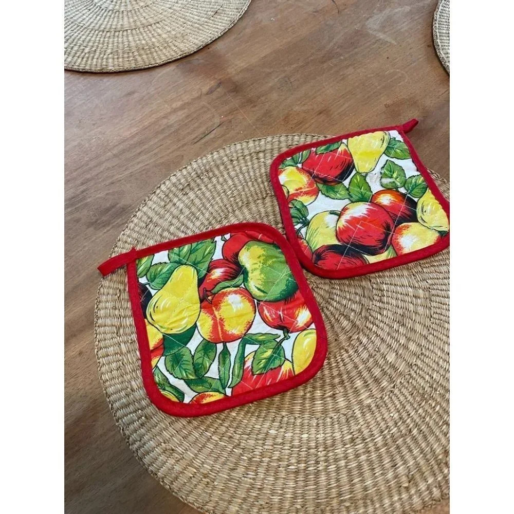 Red Fruit Kitchen Oven Cloths